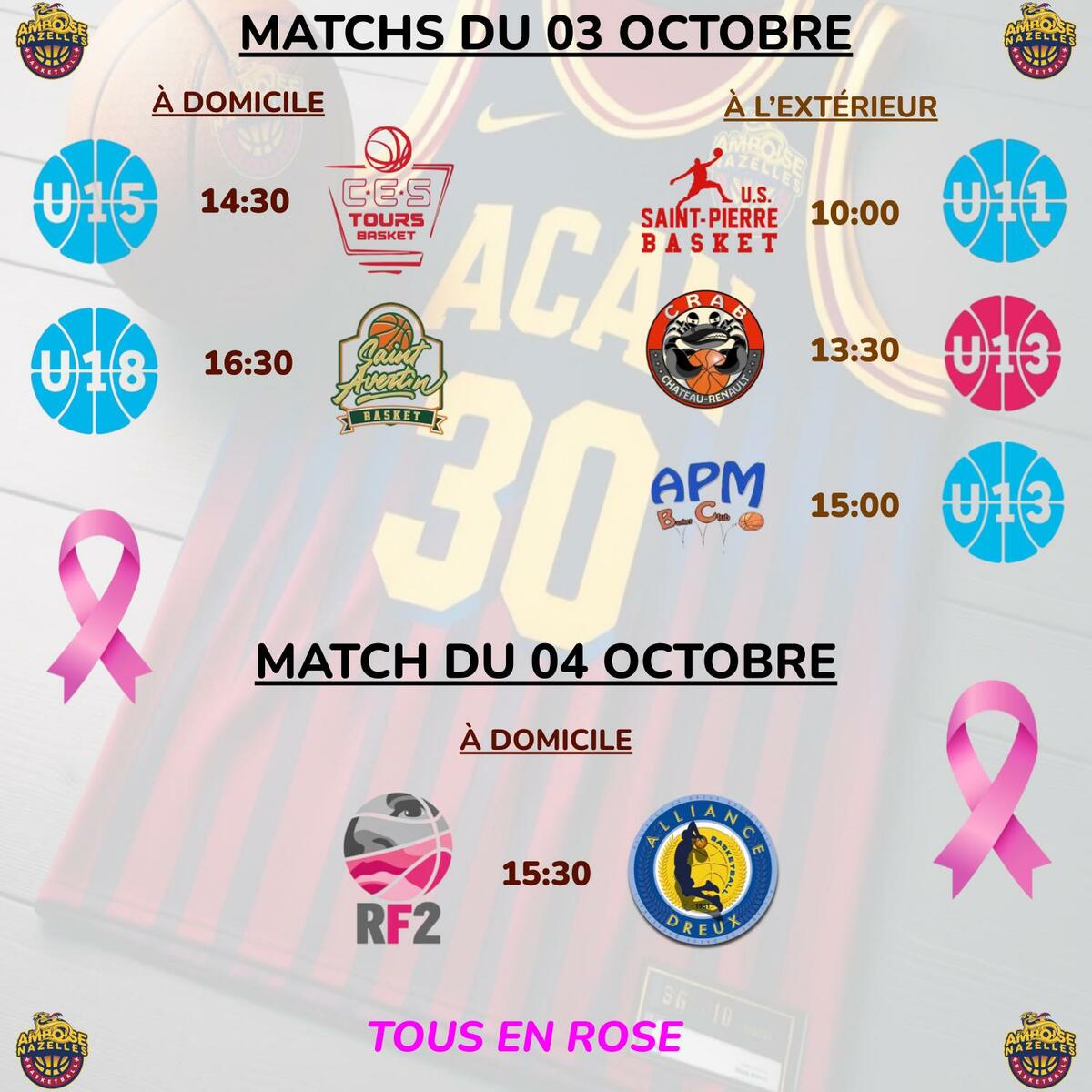 Matchs du 03 & 04 Octobre