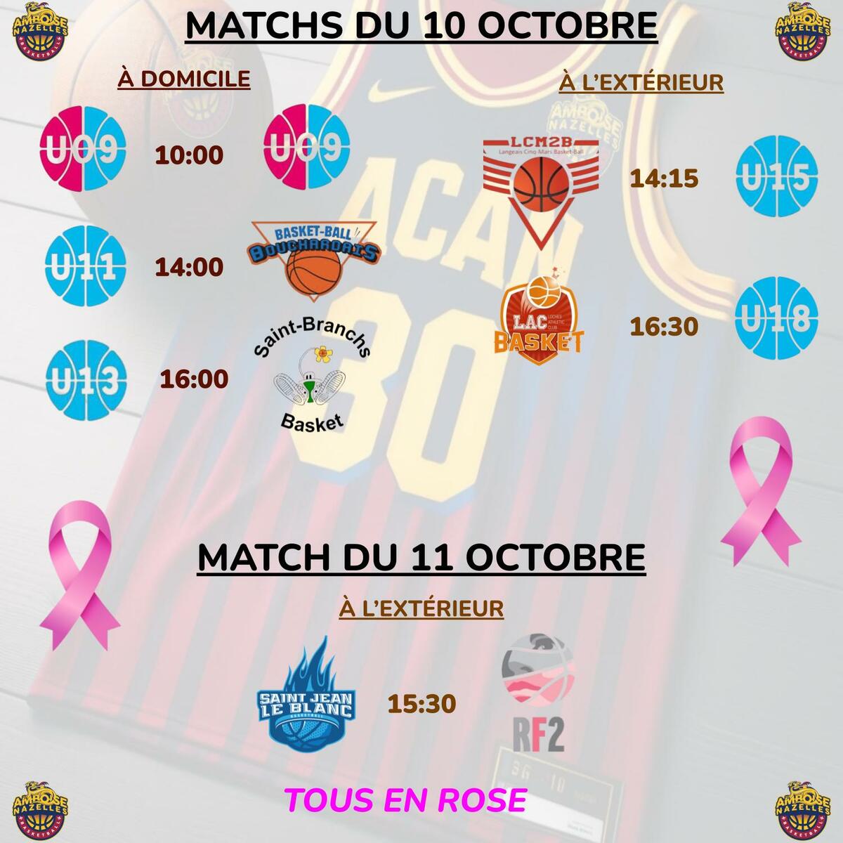 Matchs du 10 & 11 Octobre