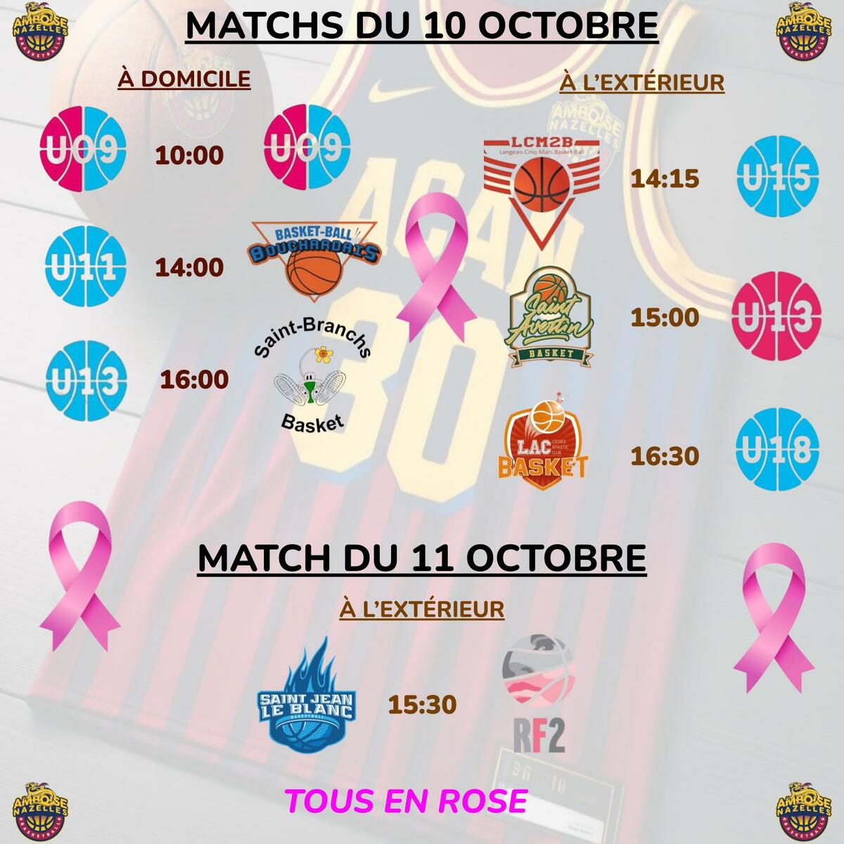 Matchs du 10 & 11 Octobre