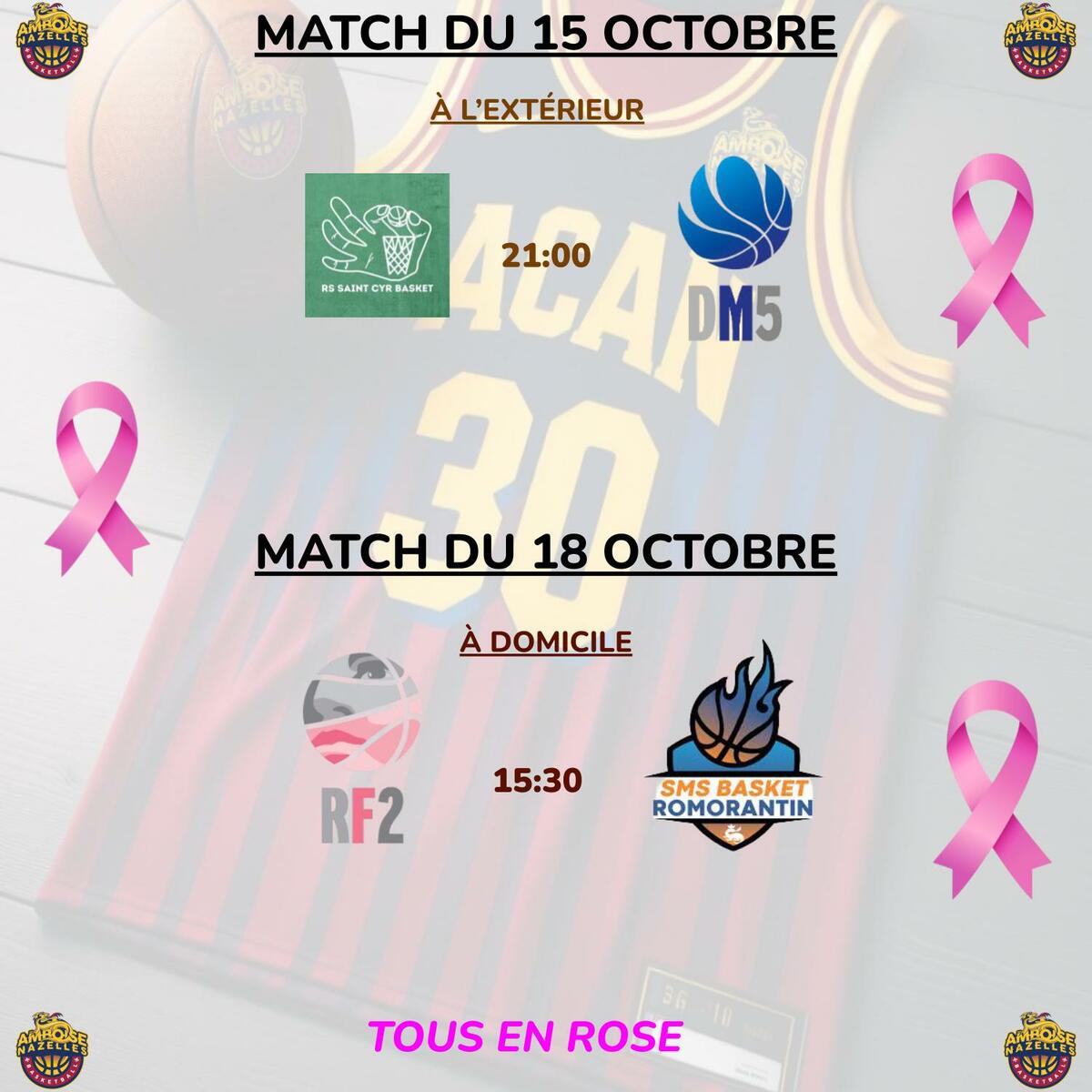 Matchs du 15 & 18 Octobre
