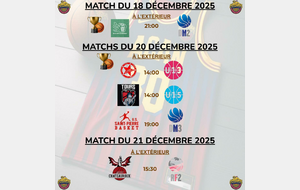 Matchs du 20 &amp; 21 Décembre 2025