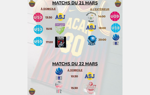 Matchs du 21 &amp; 22 Mars 2026