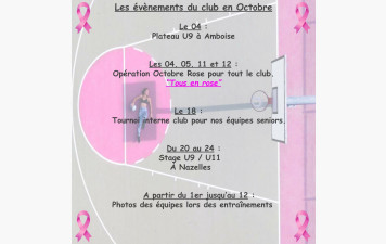Planning du mois d'Octobre