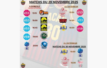Matchs du 29 &amp; 30 Novembre 2025