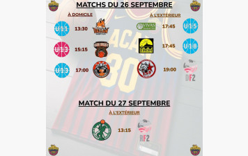 Matchs du 26 &amp; 27 Septembre