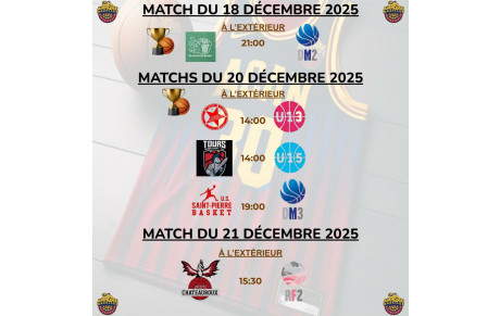 Matchs du 20 &amp; 21 Décembre 2025